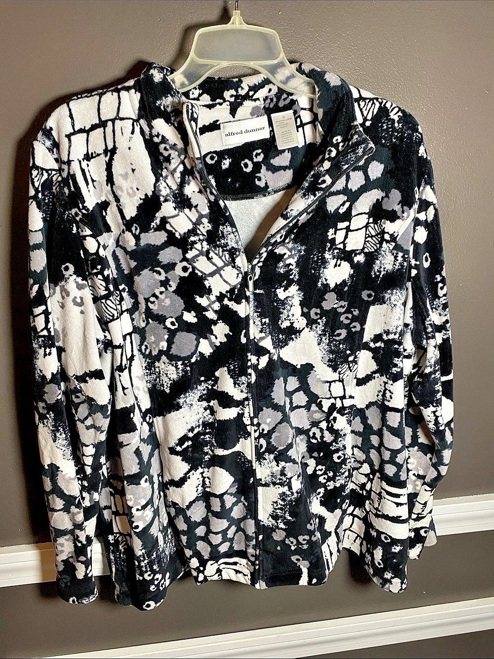 alfred dunner Warm Abstract Print Jacket Black & White 20W